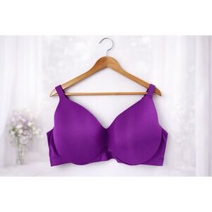 Cacique Lightly Lined Full Coverage Support Bra Size 48DD Magenta Purple